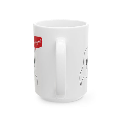 Cute Tic Tac Toe Ghost Ceramic Mug – Perfect for Coffee Lovers, Gifts, Halloween, Home Decor, Funny Mug