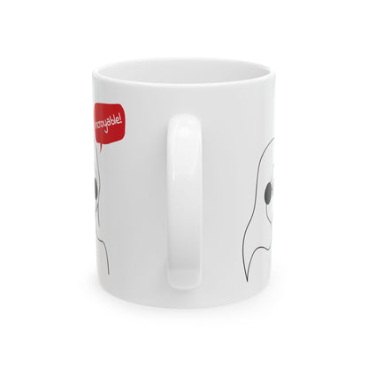 Cute Tic Tac Toe Ghost Ceramic Mug – Perfect for Coffee Lovers, Gifts, Halloween, Home Decor, Funny Mug